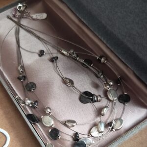 Bohme Silver and Black Layered Necklace